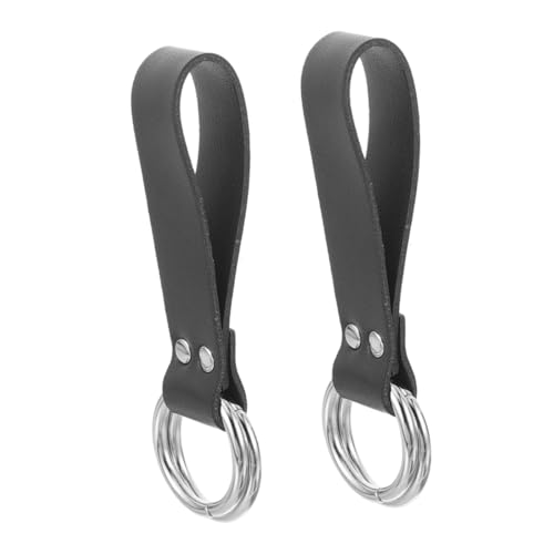 FRCOLOR 2stücke Pack Mittelalter-rock-gürtelschlaufe Aus Pu-material Mit Ring Für Damen Renaissance-kostümzubehör Wandern Und Reisen Schlüsselhalter Hosenbund-clip von FRCOLOR