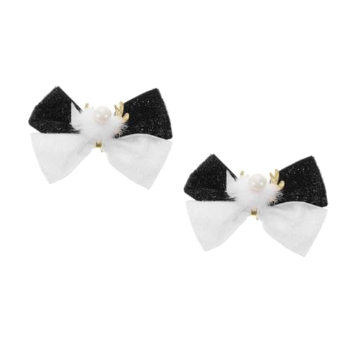 FRCOLOR 2 Stück Rentier Geweih Haarklammer mit Schleife Weihnachts-haarspange Damen Festlicher Haarschmuck für Weihnachten Party und Auftritte Langlebig und Modisch von FRCOLOR