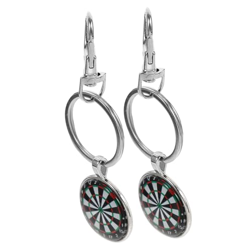 FRCOLOR 2 Stück Retro Dartscheibe Schlüsselanhänger aus Silberlegierung Kreative und Langlebige Anhänger für Schlüssel Taschen und Handys Praktische Geschenkidee für Dartfans und Männer von FRCOLOR