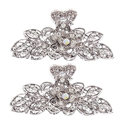 FRCOLOR 2 Stück Retro Strass Haarklammer Blumen Haarspange Für Frauen Für Dickes Und Dünnes Haar Langlebig Praktisch Für Makeup Und Gesichtswäsche von FRCOLOR