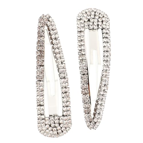 FRCOLOR 2 Stück Rhinestone Haarklammern Große Wassertröpfchen Metall Haarschmuck Glitzernde Strasssteine Leicht und Sicher Haltbar Für Dickes und Dünnes Haar Geschenkidee für Frauen von FRCOLOR