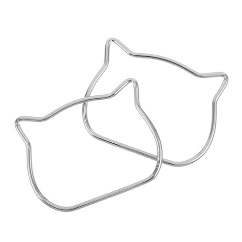 FRCOLOR 2 Stück Ring Mit Katzenkopf-taschengriff Geldbörsen Dekorativ Geldbeutel Taschengriffe Für Die Taschenherstellung Griff Zur Taschenherstellung Zubehör Geformt Häkeln Metall Silver von FRCOLOR