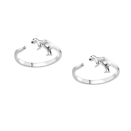 FRCOLOR 2 Stück Ring Verstellbarer Offener Ring für Frauen Modischer Tier Schmuck Einzigartiges Design für Allergiefrei Hautfreundlich von FRCOLOR