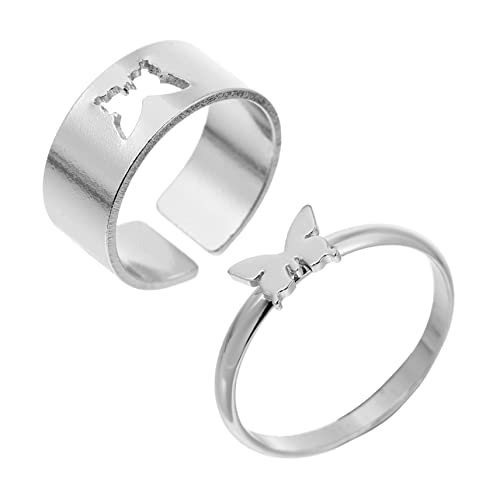FRCOLOR 2 Stück Romantische Ringe Hochwertigem Kreative Stilvolle Finger Ringe für Damen Herren Langlebig zu für Valentinstag oder Jahrestag von FRCOLOR