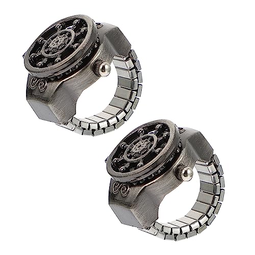 FRCOLOR Vintage Ringuhr für Damen Modischer Uhrenring Zinklegierung Praktisch und Leicht Schmuckuhr für Alltag 2 Stücke FRCOLOR Vintage Ringuhr für Damen Modischer Uhrenring Zinklegierung Praktisch und Leicht Schmuckuhr für Alltag 2 Stücke von FRCOLOR