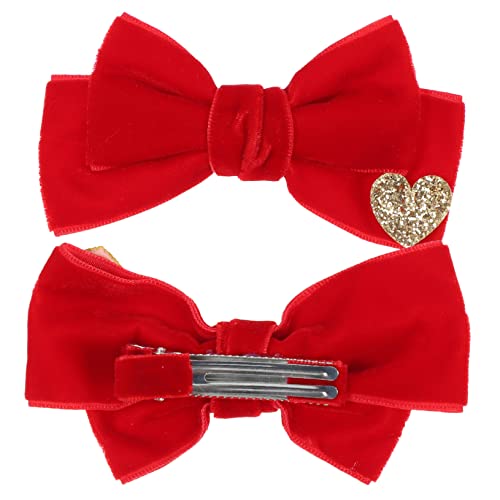 FRCOLOR 2st Haarspange Aus Samt Schleifen Für Kleine Mädchen Bowknot-haarnadel Mädchen Haarschleifen Schleife Haarschmuck Bowknot-haarspangen Chiffon-haarschleife Seitenclip Baby Krawatte von FRCOLOR