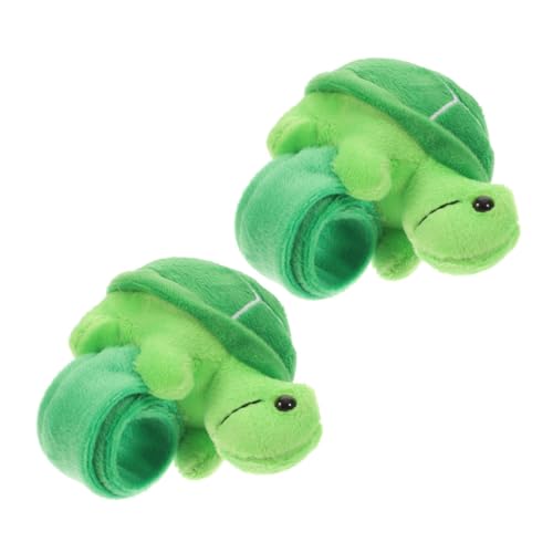 FRCOLOR 2 Stück Schildkröten Plüsch Slap Armband Weiches Tier Slap Wristband mit Füllung Leichte und Erwachsenen Deko Niedliches Party Hautfreundlich Langlebig von FRCOLOR