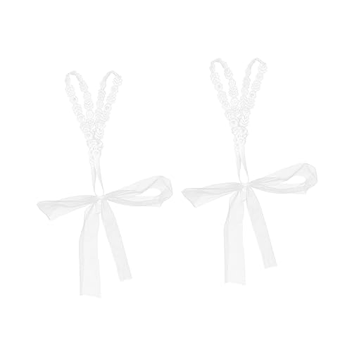 FRCOLOR 2st Baby Perlen Haarband Babyhaarband Aus Spitze Neugeborenes Haarband Schickes Baby-stirnband Blumen- Haargummis Für Stoff Kleinkind Säuglingsprodukte Männer Und Frauen Weiß von FRCOLOR