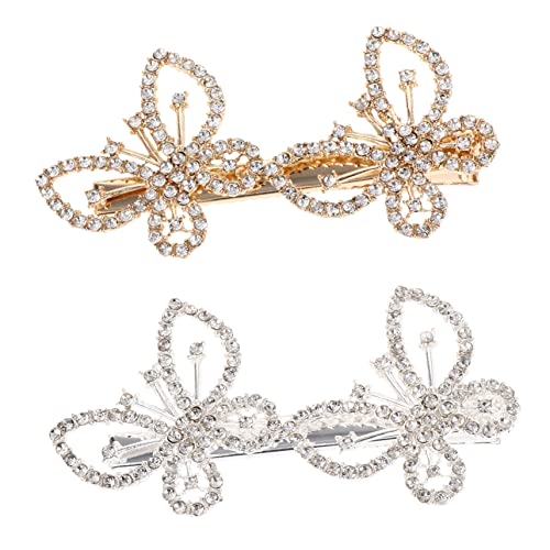 FRCOLOR 2stücke Strass Nieten Haar Clips Kopfschmuck Haarspange Für Damen Retro Bobby Pin Dekorative Haarnadel Verarbeitung Hochzeit Verabredung von FRCOLOR