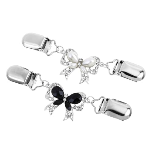 FRCOLOR 2 Stück Schmetterling Kragenclip mit Strass Modische Schal Clips für Damen Glatte Oberfläche Langlebig und Vielseitig für Cardigan Pullover und Strickjacke von FRCOLOR