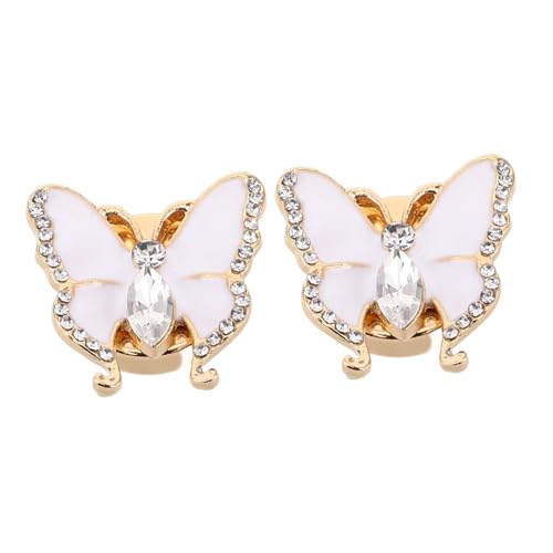 FRCOLOR 2 Stück Schmetterling Manschettenknöpfe Elegante Schmuckmanschettenknöpfe Manschettenknöpfe Für Hemden Manschettenknöpfe Aus Kristall Knopf Für Manschettenknöpfe Diamant Weiß von FRCOLOR