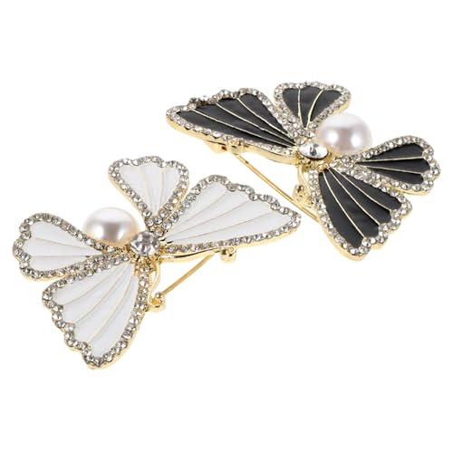 FRCOLOR 2 Stück Schmetterlingsbrosche Kristallbrosche Schmetterlingsnadeln Für Rucksack Mantelnadel Damen Reversnadel Kleidernadel Hemd Reversnadel Hochzeitsbrosche Anzugzubehör von FRCOLOR