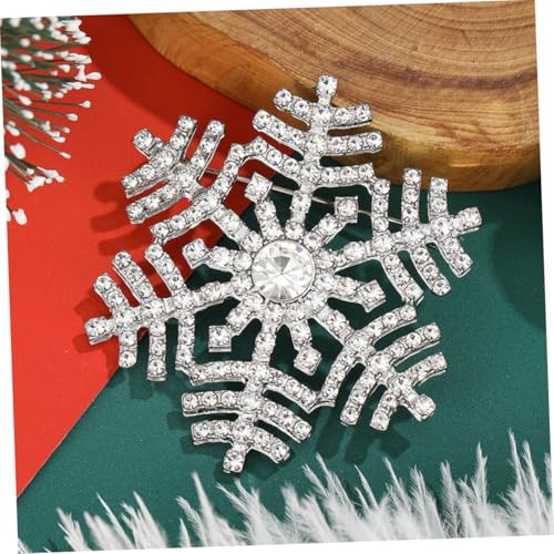 FRCOLOR 2 Stück Schneeflocken Broschen aus Zinklegierung mit Funkelnden Strasssteinen Frostiger Anstecker für Weihnachten und Winter Modische Schmucknadeln für Damen und Herren Festliche von FRCOLOR