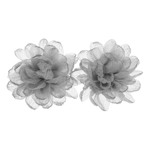 FRCOLOR 2 Stück Schuhclips mit Blumen Design für Damen Abnehmbare Schuhschnallen für High Heels Pumps und Festliche Anlässe Wie Hochzeiten und Partys Hellgrau von FRCOLOR