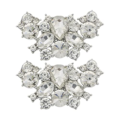 FRCOLOR 2 Stücke Strass Schuh Clips Schmuck für Damen Abnehmbare Schuhschnallen mit Glänzenden Strasssteinen für Hochzeiten Partys und Besondere Anlässe von FRCOLOR
