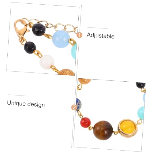 FRCOLOR 2stücke Sonnensystem-armband Aus Natursteinperlen Verstellbar Astronomisches Weltraum-armband Mit Planeten-perlen Für Damen Und Herren Einzigartiges Design Als Einzigartiges von FRCOLOR