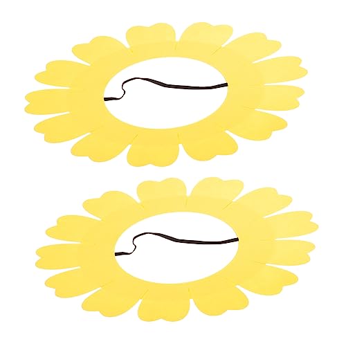 FRCOLOR 2st Sonnenblumenkopfbedeckung Sonnenblumen-kostümkopf Cosplay Sunflower Witzige Hüte Gelbes Blumen-kopfschmuck-accessoire Blumenkostüm Für Erwachsene Schild Die Blumen Gefühlt Kind von FRCOLOR