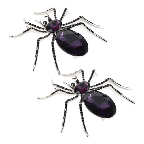 FRCOLOR 2 Stück Bling Spinnenbrosche Halloween Schmuck Dekoration Strass Für Anzug Und Hut Vintage Spinnen Anstecker von FRCOLOR