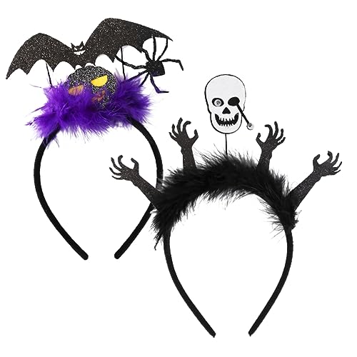 FRCOLOR 2st Karneval Haarband Halloween-kopfbedeckung Halloween-kopfschmuck Stirnbänder Für Erwachsene Schwarzes Halloween-kostümzubehör Party-kopfschmuck Abschlussball Geist Gefühlt von FRCOLOR