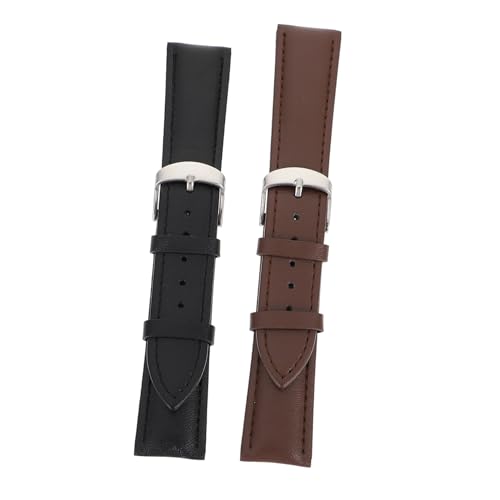 FRCOLOR 2stücke Lederarmband Uhr Uhrenarmband Uhrenarmband Ersatzarmband Für Uhrenarmbänder Komfortabel Zu Tragen von FRCOLOR