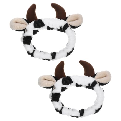 FRCOLOR 2 Stück Süße Kuhohren Stirnband Hautpflege Stirnband Tuch Spa Stirnband Gesichtswaschstirnband Tuch Gesichtsstirnband Für Kreative Haar-Accessoires von FRCOLOR