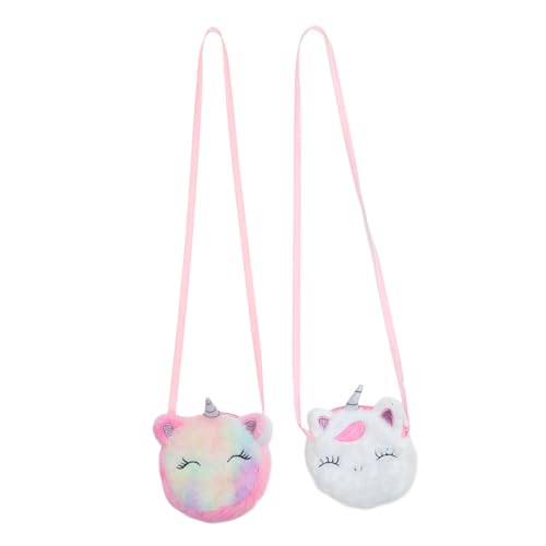 FRCOLOR 2stücke Einhorn Tasche Damen Münzbörse Lippenstifttasche Aufbewahrungstasche Für Draußen Münztasche Für Damen Kleine Umhängetaschen Cartoon Beutel von FRCOLOR