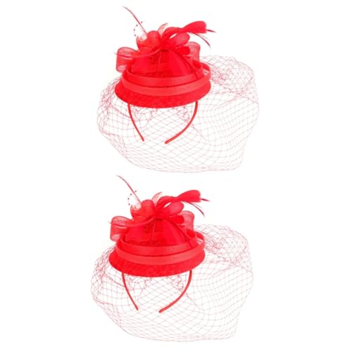FRCOLOR 2 Stück Tea Party Hut Braut Stirnband Haarspangen Für Damen Hüte Mützen Fascinator Hut Stirnband Mini Haarspangen Braut Haarspange Zylinderhut Haarklammern Fascinator von FRCOLOR