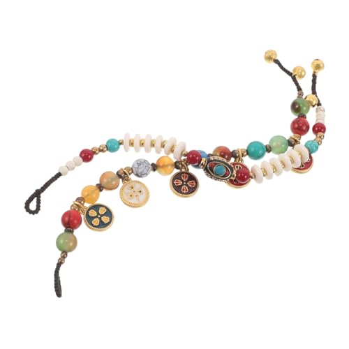 FRCOLOR 2 Stück Teiliges Ethno-armband Handgefertigte Vintage Armbänder mit Natursteinperlen Chinesischer Retro-stil Vielseitiges Boho Schmuckstück für Party Festival und Alltag von FRCOLOR