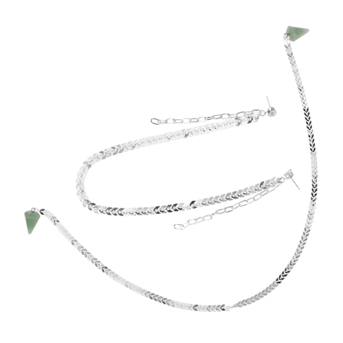 FRCOLOR 2 Stück Teiliges Face Chain Schmuckset für Damen Verstellbare Gesichtsketten mit Modischen Quastenohrringen Vielseitiger Schmuck für Partys Festivals und Festliche Anlässe von FRCOLOR