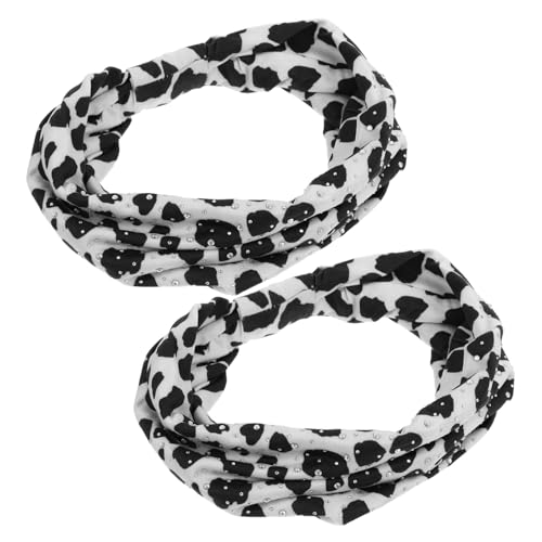 FRCOLOR 2 Stück Teiliges Leopard Print Stirnbänder für Damen Elastisch Rutschfest mit Funkelnden Strasssteinen Sportliche Haarbänder Schweißabsorbierend für Fitness Yoga Gym von FRCOLOR