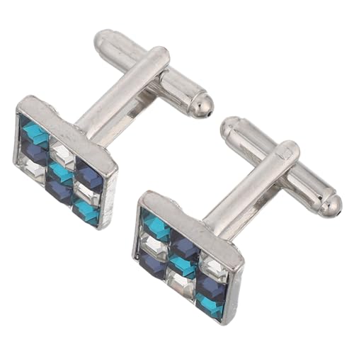 FRCOLOR 2 Stück Teiliges Quadratisches Farbverlauf-zirkonia Manschettenknopf- Modische Herren Hemd Schmuckstücke Französische Manschettenknöpfe Elegant für Hochzeit Business und Jubiläum von FRCOLOR