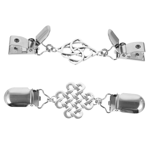 FRCOLOR 2 Stück Teiliges Strickjacken Clips aus Robustem Legierungsmetall Vielseitiger Schal und Pulloverclip Einfach zu Befestigen Entfernen Modisches Zubehör für Damen Geeignet für Shirt von FRCOLOR