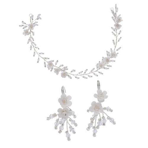 FRCOLOR 2 Stück Teiliges Vintage Haarschmuck mit Ohrringen für Bräute Haarband Ohrringe Weiß für Feiern Besondere Anlässe FRCOLOR 2 Stück Teiliges Vintage Haarschmuck mit Ohrringen für Bräute Haarband Ohrringe Weiß für Feiern Besondere Anlässe von FRCOLOR
