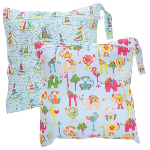 FRCOLOR 2 Stück Teiliges Windeltaschen Wasserdichtes Tragbares Feucht trocken Organizer Täschchen mit Reißverschluss Leicht und Vielseitig für Unterwegs Outdoor Camping und Alltag von FRCOLOR