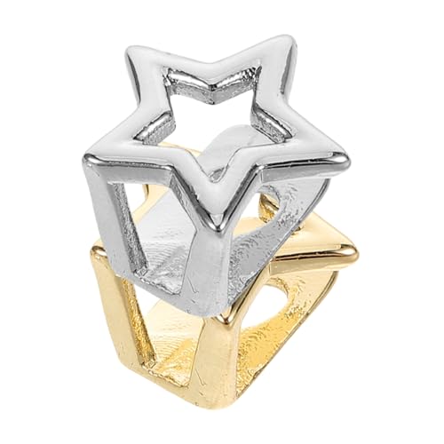 FRCOLOR 2 Stück Teiliges Zahnkappen mit Glatter Oberfläche Sternförmige Hip hop Zahn Grills für Männer und Frauen Bequemer Sitz für Partys und Cosplay Einfache Reinigung von FRCOLOR