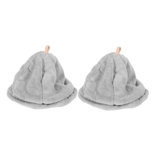 FRCOLOR 2 Stück Trockene Haarkappe Handtücher Korallenvlies Light Grey von FRCOLOR