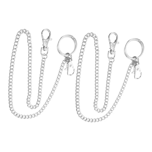 FRCOLOR 2 Stück Verstellbare Metall Hosenkette mit Schlüsselringen für Jeans und Punk Style Zubehör für Outdoor Aktivitäten und Reisen von FRCOLOR