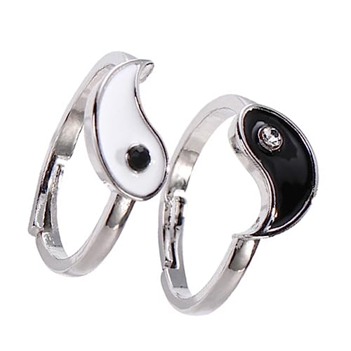 FRCOLOR 2 Stück Verstellbarer Bagua Ring Damen Herren Offener Vintage Schmuck Chinesisches Statement Paarring Freundschaftsringe FRCOLOR 2 Stück Verstellbarer Bagua Ring Damen Herren Offener Vintage Schmuck Chinesisches Statement Paarring Freundschaftsringe von FRCOLOR