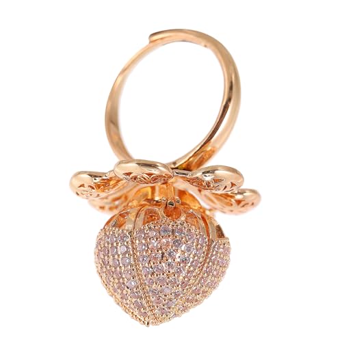 FRCOLOR 2 Stück Verstellbarer Offener Ring mit Rosenmotiv für Damen Eleganter Modeschmuck Hochwertigem Material Perfektes für Besondere Anlässe für Partys Cosplay von FRCOLOR