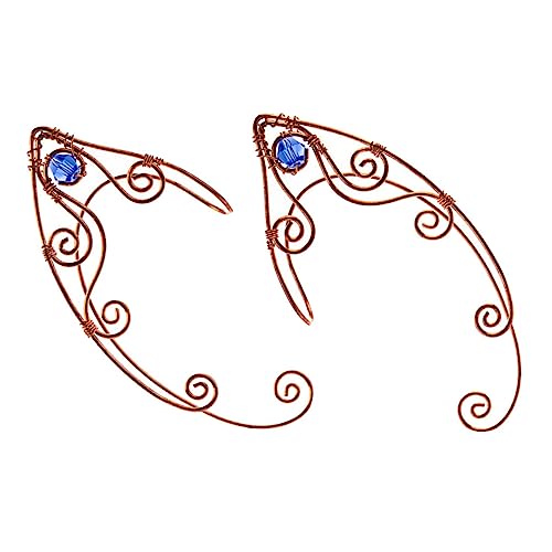 FRCOLOR 2 Stück Vintage Ohrclips Damen Retro Ohrschmuck Frei von Ohrlöchern Kreative Goldfarbene Ohrklemme Handgefertigt Stilvoll für Alltag und Fest von FRCOLOR