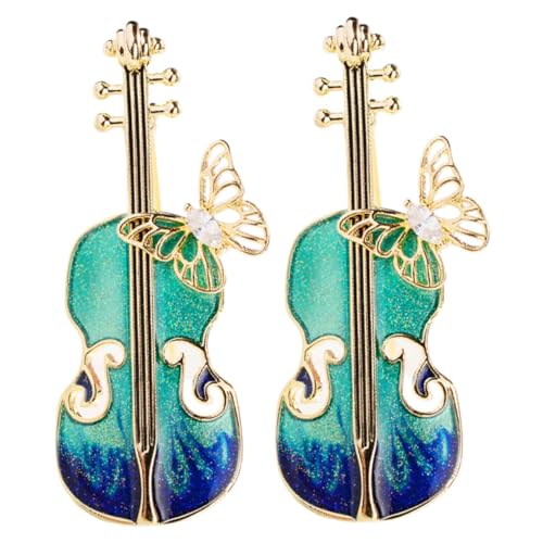 FRCOLOR 2 Stück Violine Brosche Broschen Für Bekleidung Brosche Für Musikinstrumente Geigenbrosche Für Kleidung Musikbrosche Musik Brosche Musik-schmuck-brosche Hutbrosche Zinklegierung von FRCOLOR