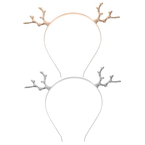 FRCOLOR 2 Stück Weihnachts Haarreifen mit Cartoon Geweih Lustige Antler Haarreifen für Cosplay und Feste für Familienfeiern von FRCOLOR