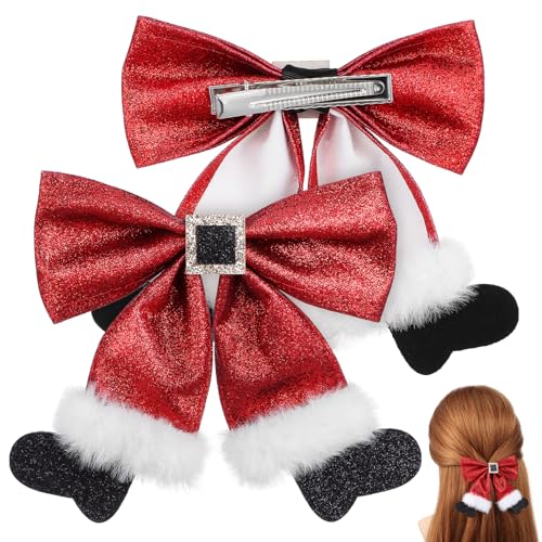 FRCOLOR 2 Stück Weihnachts-Haarschleifen Große Urlaubs-Haarschleifen-Clips Weihnachts-Haarspangen Niedliche Haar-Accessoires Damen-Haar-Styling-Clips Party-Haarspangen von FRCOLOR