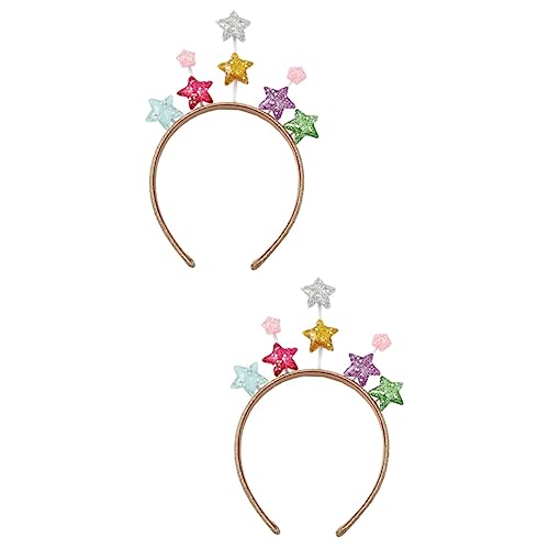 FRCOLOR 2 Stk Weihnachtsstirnband Halo-kopfschmuck Weihnachtskopfkissen Weihnachtsfeier Gefallen Cartoon-stirnband Geburtstag Prinzessin Krone Geburtstagsfeier Kunststoff Kind Schal Blitz von FRCOLOR