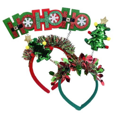 FRCOLOR 2 Stück Weihnachts Stirnband Weihnachtsbaum Feiertags Haarschmuck Stirnbänder Rote Schleife Weihnachtsdekoration Weihnachtsmütze Weihnachts Foto Requisiten Bandana Rotes von FRCOLOR
