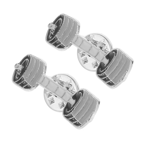 FRCOLOR 2 Stück Zinklegierung Brosche Hantelform Emaille Anstecknadeln Lustige Cartoon Pins für Rucksäcke Schüler Strapazierfähig und Modisch von FRCOLOR