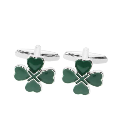 FRCOLOR 2 Stück Zwei Grüne Vierblättrige Kleeblatt Manschettenknöpfe für Männer Vintage Irischer Manschettenschmuck Legierung für Patrick's Day und Besondere Anlässe FRCOLOR 2 Stück Zwei Grüne Vierblättrige Kleeblatt Manschettenknöpfe für Männer Vintage Irischer Manschettenschmuck Legierung für Patrick's Day und Besondere Anlässe von FRCOLOR