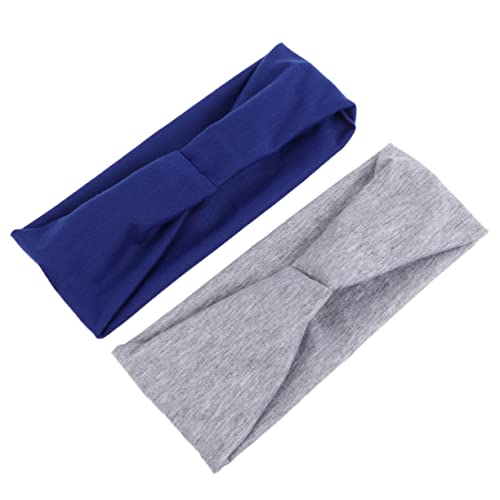 FRCOLOR 2 Stücke Fitness Stirnband mit Knopf Dehnbares Yoga Stirnband für Damen Atmungsaktives Kopftuch für Sport und Mundmasken Baumwollmaterial Stilvolles Design für Frauen von FRCOLOR