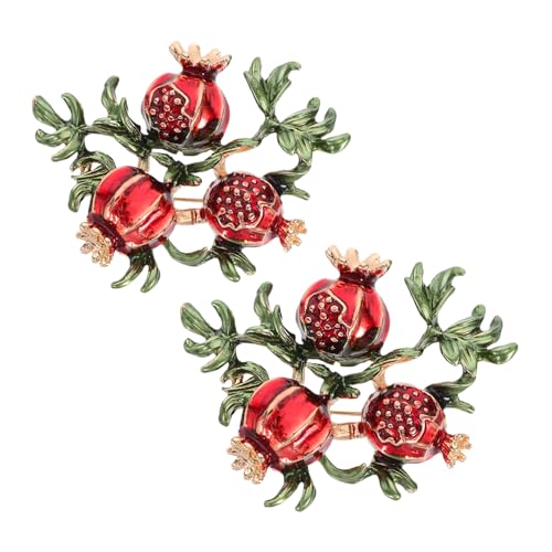 FRCOLOR 2 Stücke Granatapfel Brosche im Vintage Trendige Legierungsanstecknadel für Damen Muttertag für Besondere Anlässe Modisches Accessoire für Kleidung Taschen von FRCOLOR