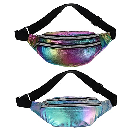 FRCOLOR 2 Stücke Pack Tasche Schwarz Kreuz Mann Unisex Sling Taille Fanny Gürtel Einstellbar Männer Breite Mode Oxford Tuch von FRCOLOR